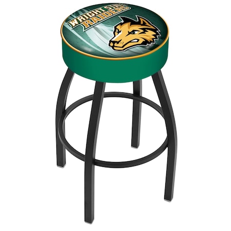 Holland Bar Stool Co 25" 4" Wright State Cushion Seat, Blk Wrinkle Base Swivel Bar Stool L8B125WrtStU-D2